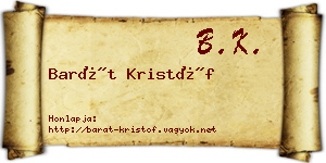 Barát Kristóf névjegykártya