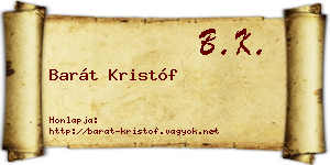 Barát Kristóf névjegykártya
