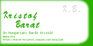 kristof barat business card